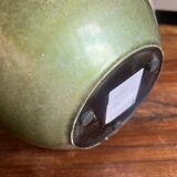 Grand vase en acier vert et doré