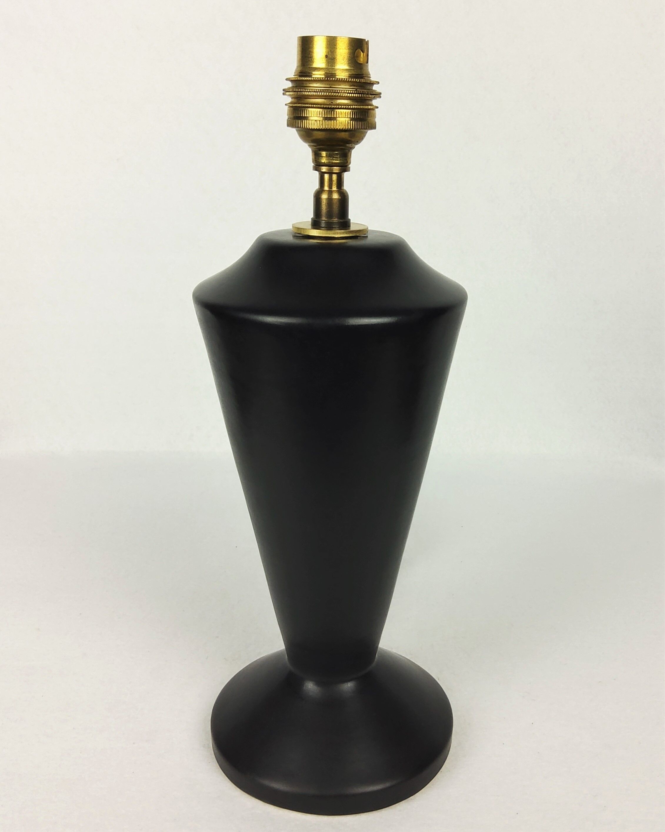 Vintage black ceramic lamp 1950