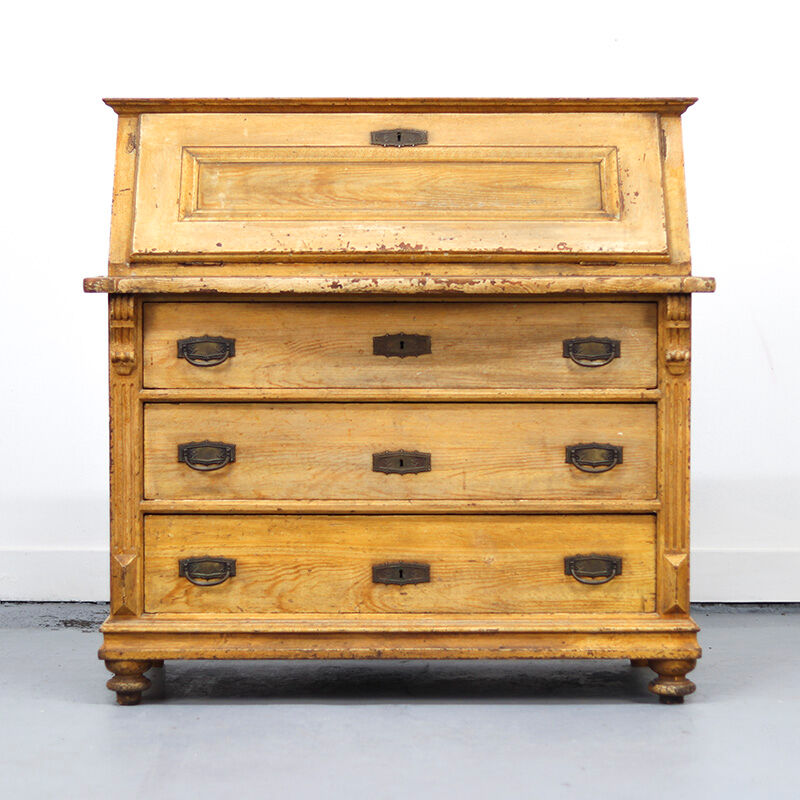 Rustic Farmhouse Painted Secretaire / Chest of Drawers