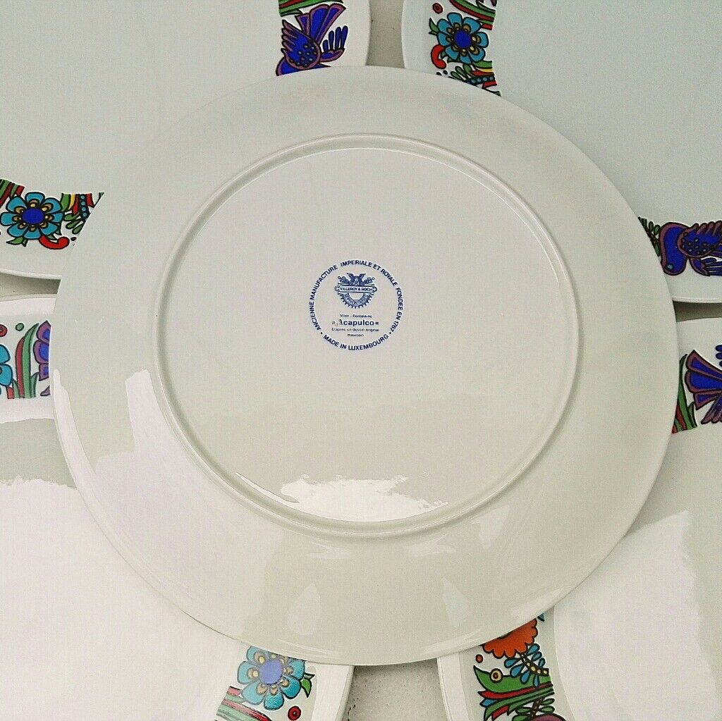 Assiettes plates porcelaine Villeroy & Boch Acapulco