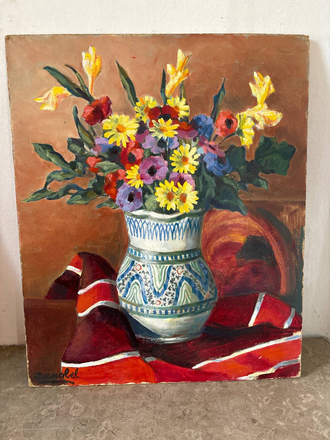 Bouquet of flowers signed