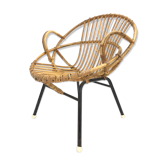 Vintage rattan armchair by Dirk van Sliedregt Rohe Noordwolde 1960 in the Netherlands