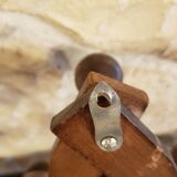 Extendable wooden coat rack with 10 old vintage hooks