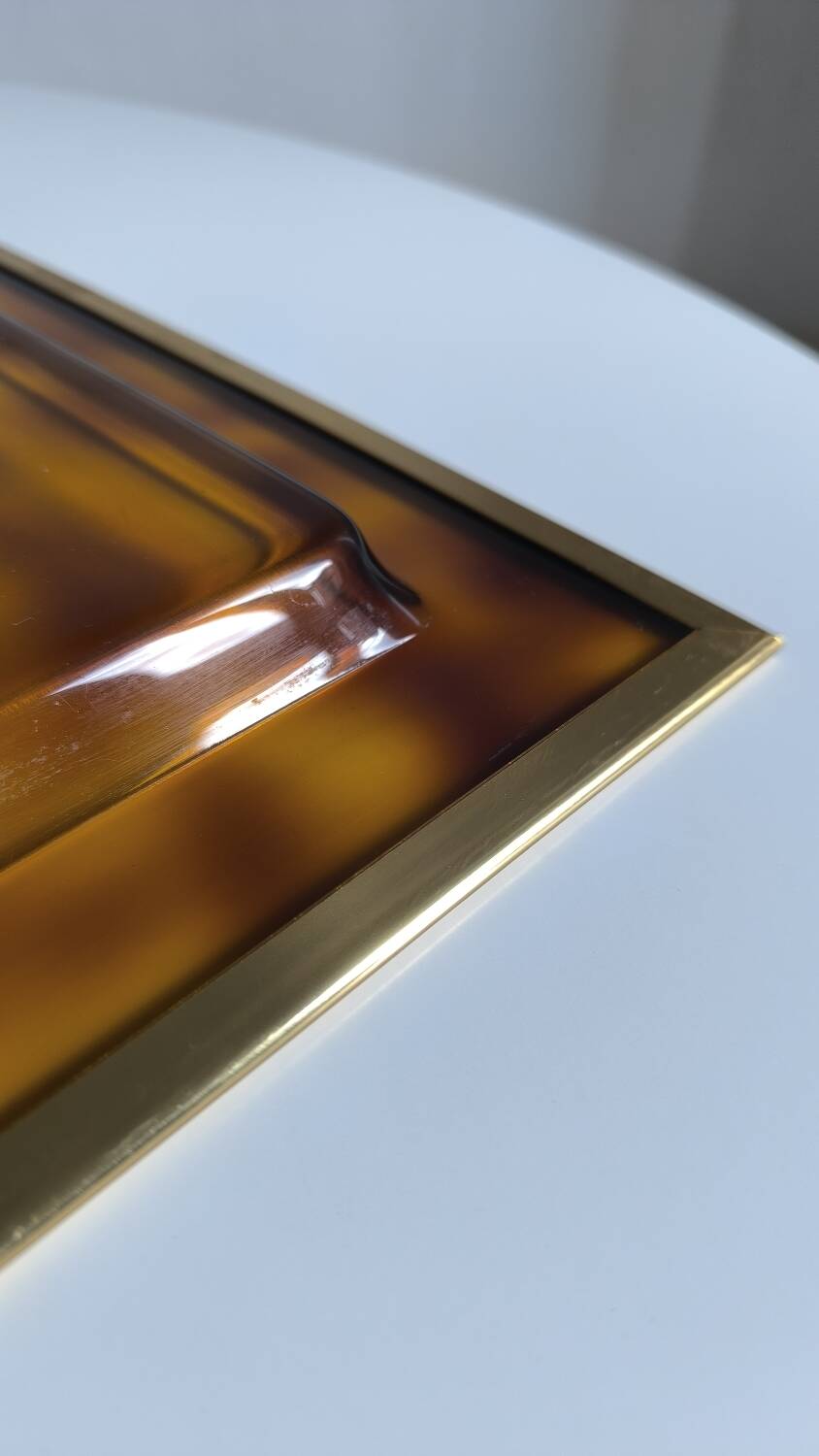 Lucite and gold metal tray by Christian Dior