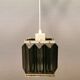 Old Swedish lamp made of metal and smoked solid glass pieces.