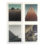 Set of 4 original lithographs by Alain le Foll, 1978. Architecture