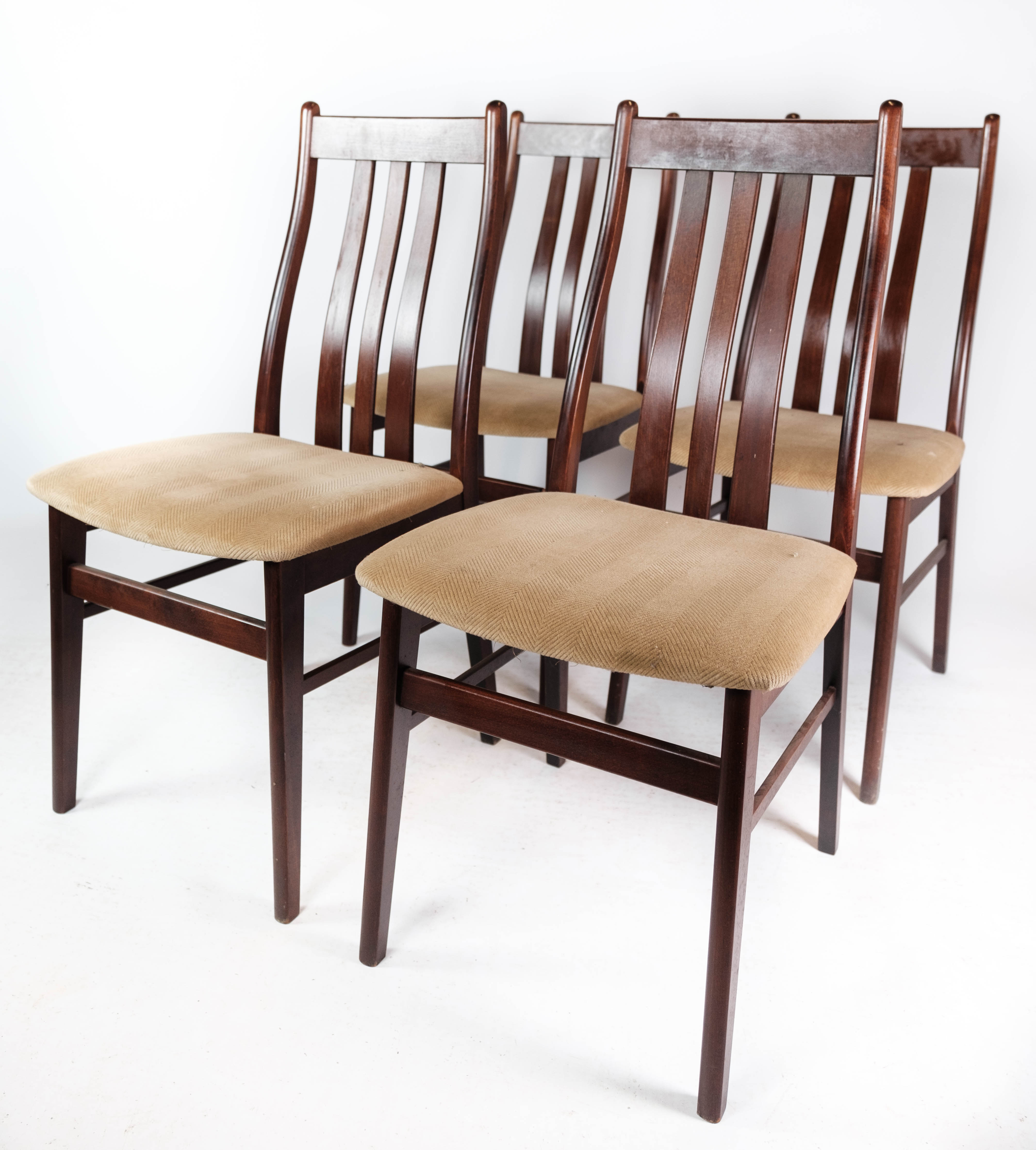 Set of four dining room chairs of mahogany of Danish design by Farstrup, 1960s