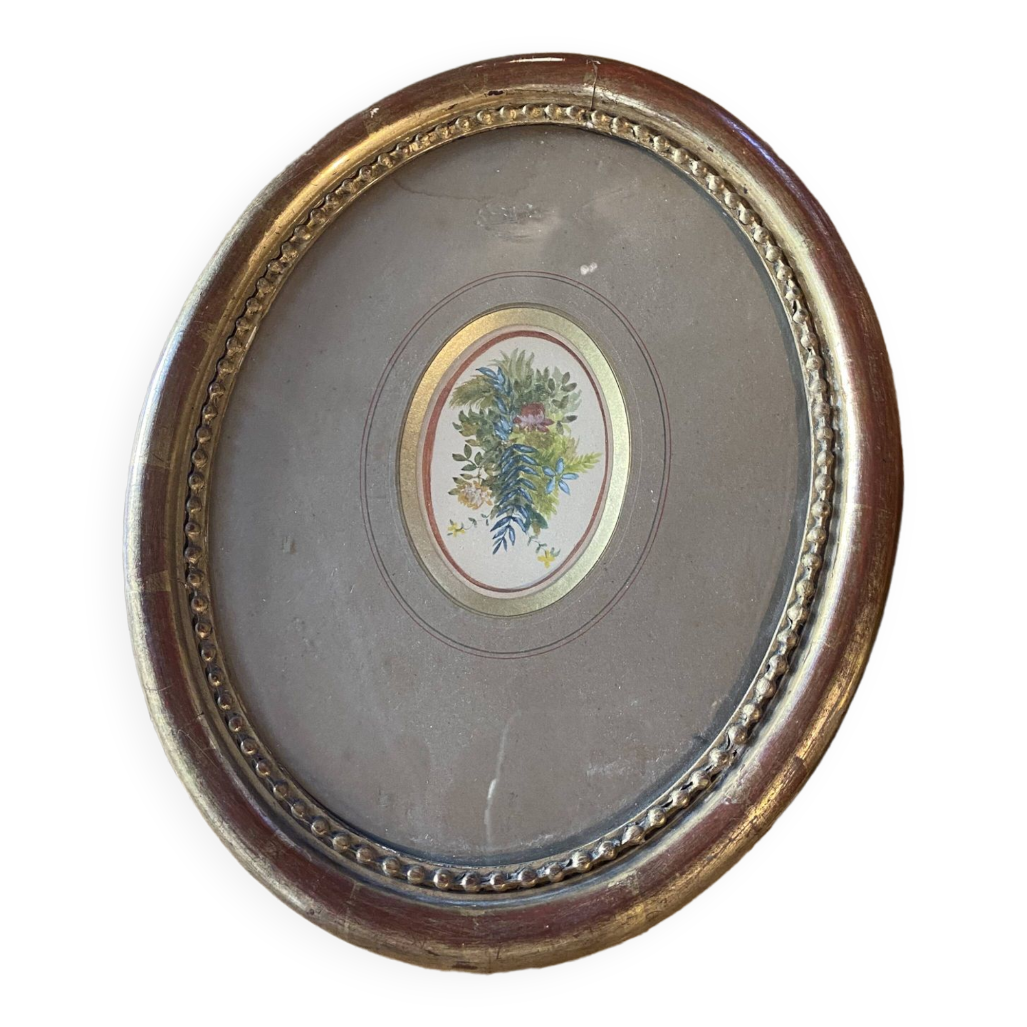 Pair of mini flower bouquet paintings