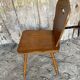 Vintage 1960s Brutalist Blonde Wood Farm Chair #E037