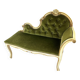Venetian baroque armchair in green velvet – 1960s/70s