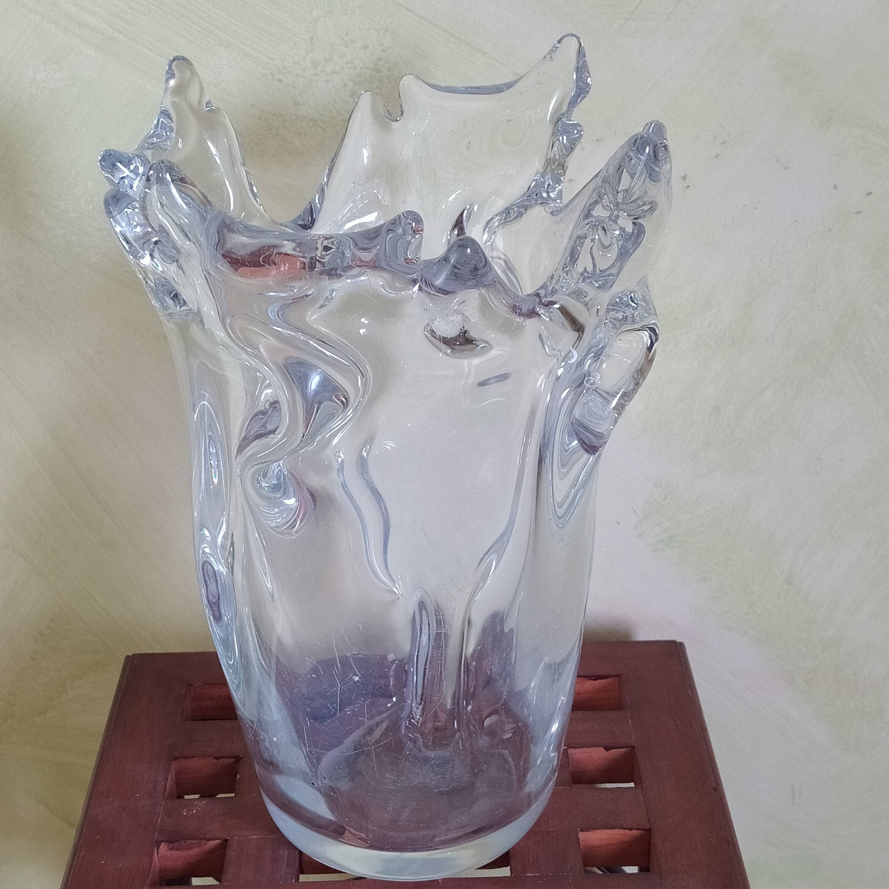Large Schneider crystal vase