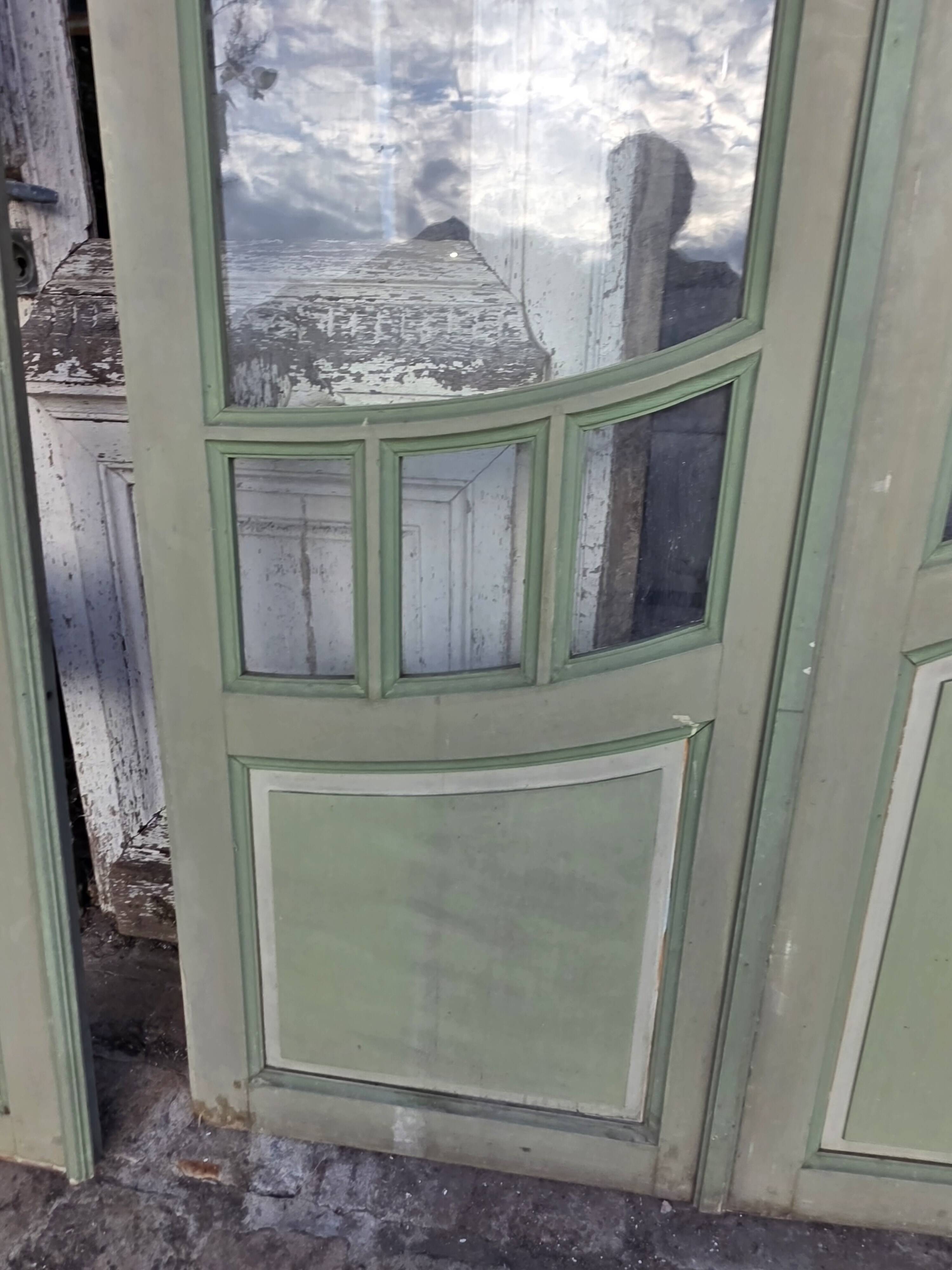 4 Art Nouveau partition doors + transom