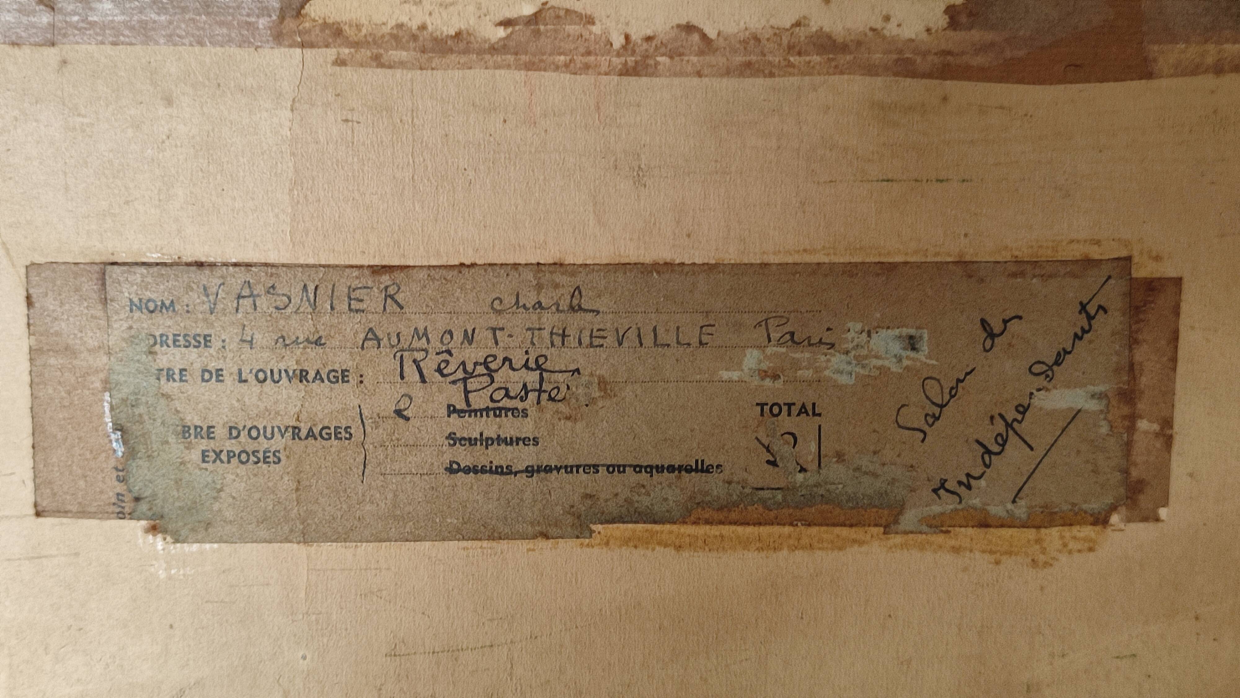 Reverie - pastel attributed to charles vasnier (1873 - 1961)