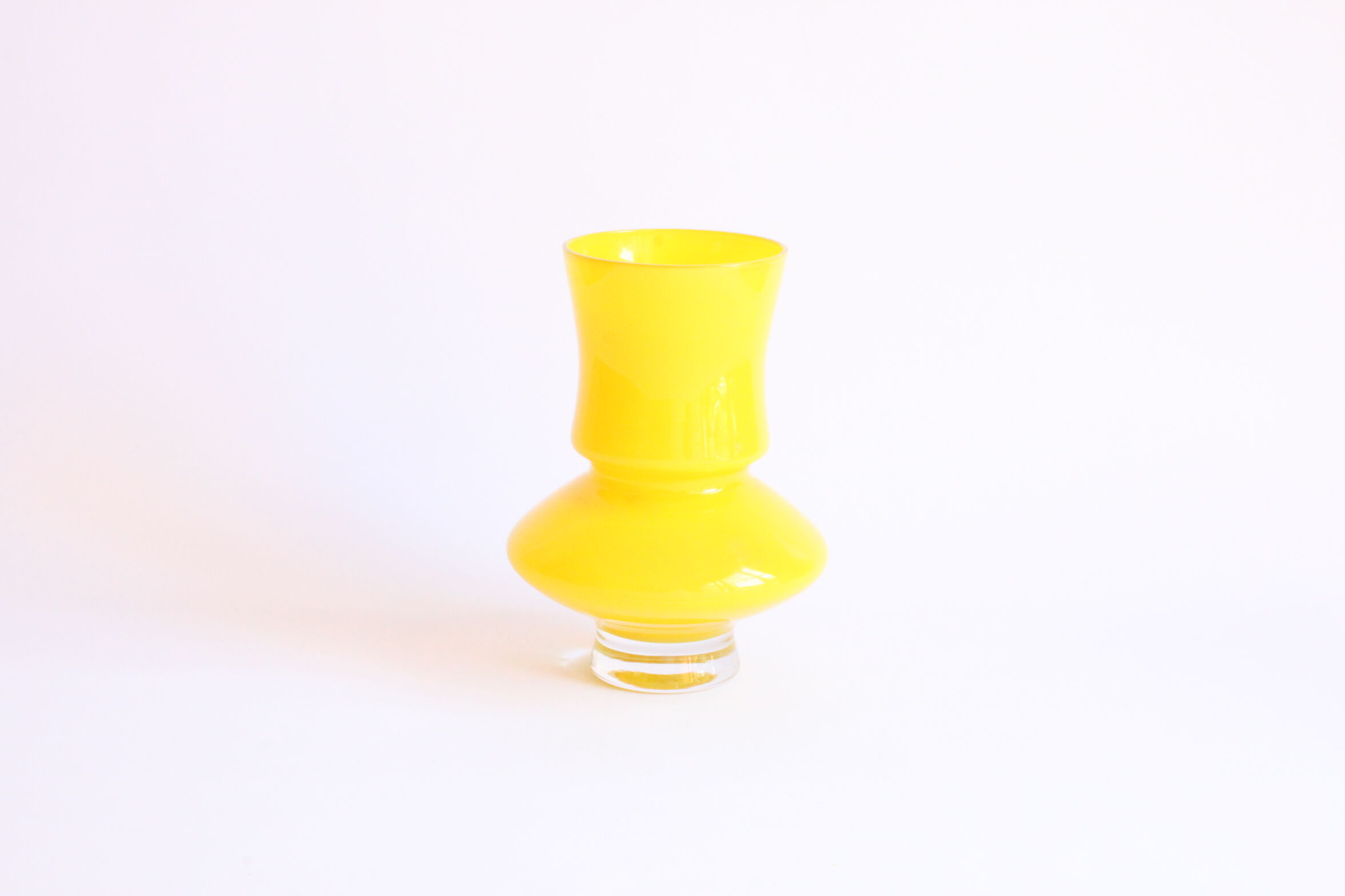 Space age yellow vase by Bo Borgstrom for Aseda Sweden 1960s