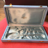 Baptism box, 3 pieces in silver metal