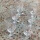 6 large antique wine glasses, chiseled floral pattern,