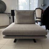Prado Cinna square pouf with backrest