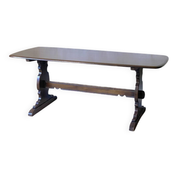 Rustic table in solid elm, vintage 1960s.
