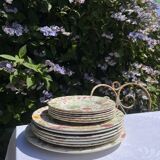 12 antique plates and 1 Royal stafford platter