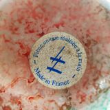 Set of two hand lacquered glass ball vases signed "Laque Line" and "Jean-Noel Bouillet"