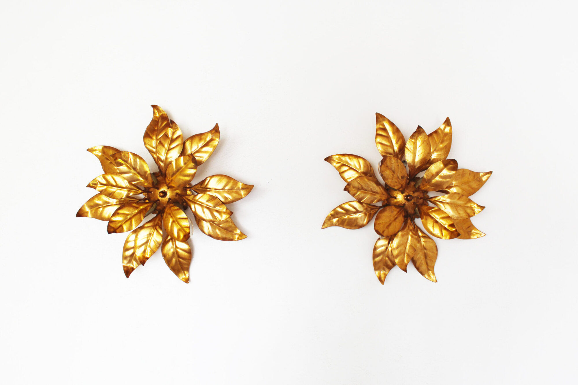 Pair of gilt wall lights by Hans Kögl, Italy 1960's