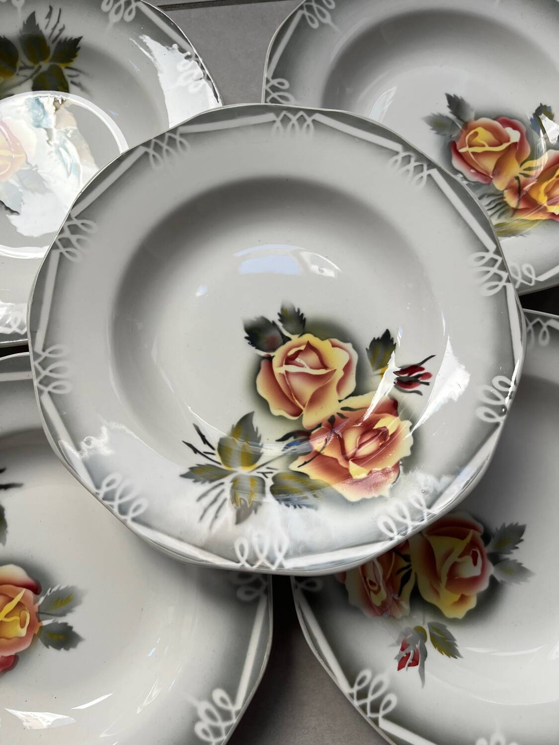 Set 5 assiettes « Odile »  Digoin Sarreguemines 