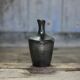 Black glazed terracotta vase, small vase signed Helm in Canet, interior decoration, collection.