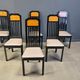 Vintage burl wood and lacquer dining chairs, 1980s