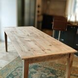 Farmhouse table in solid oak and pine, raw, washed, 212x93