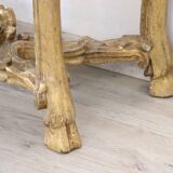 Giltwood antique console table with marble top, Italy 18th century