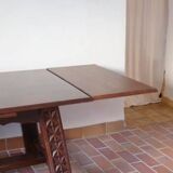 Large rustic farmhouse table with extensions