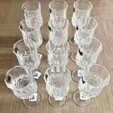 Lot 12 verres à pieds cristal d’ arques neufs « Longchamp »