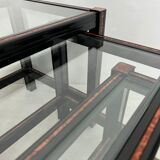 Set de 3 tables gigognes vintage noir