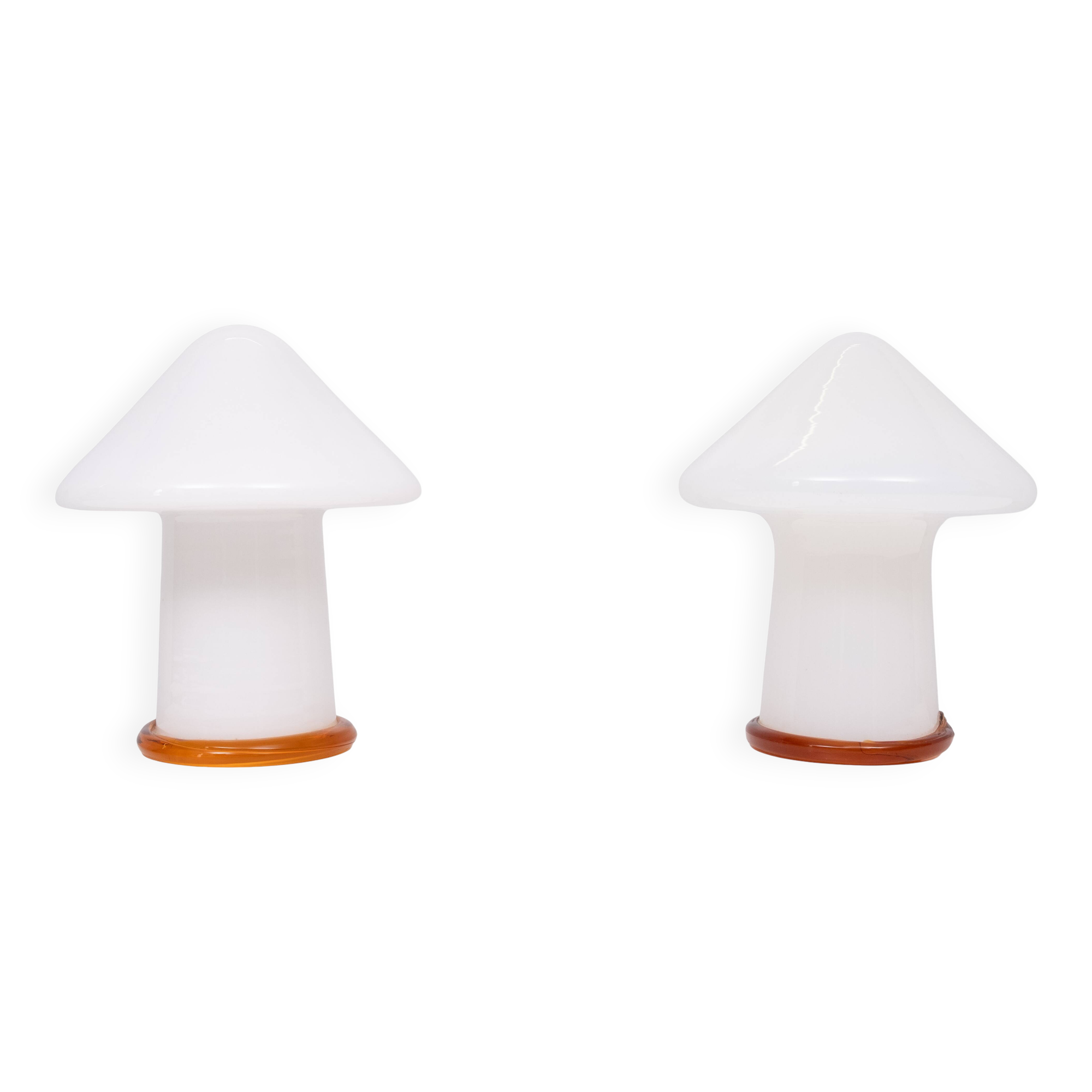 Stunning set Murano Mushroom table lamps 1970s Italy