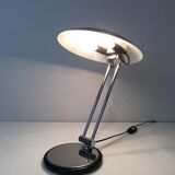 Swivel design desk lamp in chrome and black lacquered metal