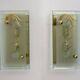 Pair of Mid-Century Modern Italian Crystal and Brass Sconces, 1970s