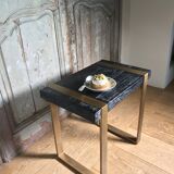 Table d'appoint bois brûlé