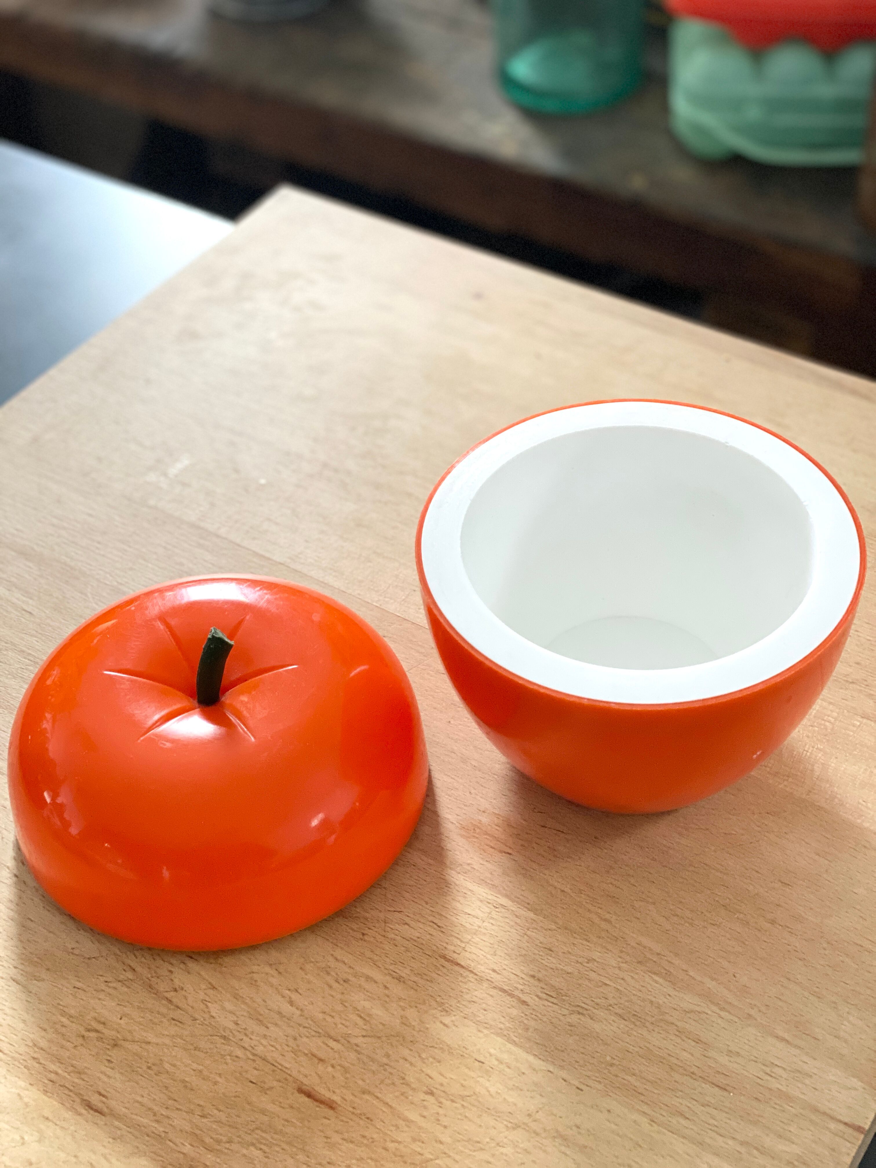 Vintage orange apple ice bucket
