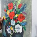 Tableau bouquet de fleurs peinture