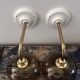 Pair of smoked glass wall lights