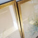 Pair of vintage paintings 1950 frame gilded wood