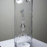 Old crystal/pulled glass pitcher engraved with floral decoration, Europe 1920-1930