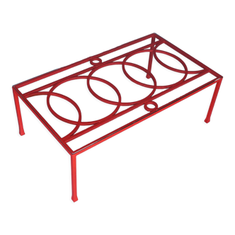 Table basse française en fer forgé du milieu du siècle, années 1950