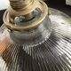 Vintage ribbed glass holophane pendant light