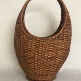 Braided wicker basket