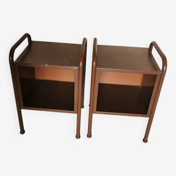 Pair of boarding school bedside tables