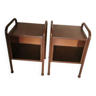 Pair of boarding school bedside tables