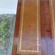 English lion paw desk and lyre armchair, leather, extensions