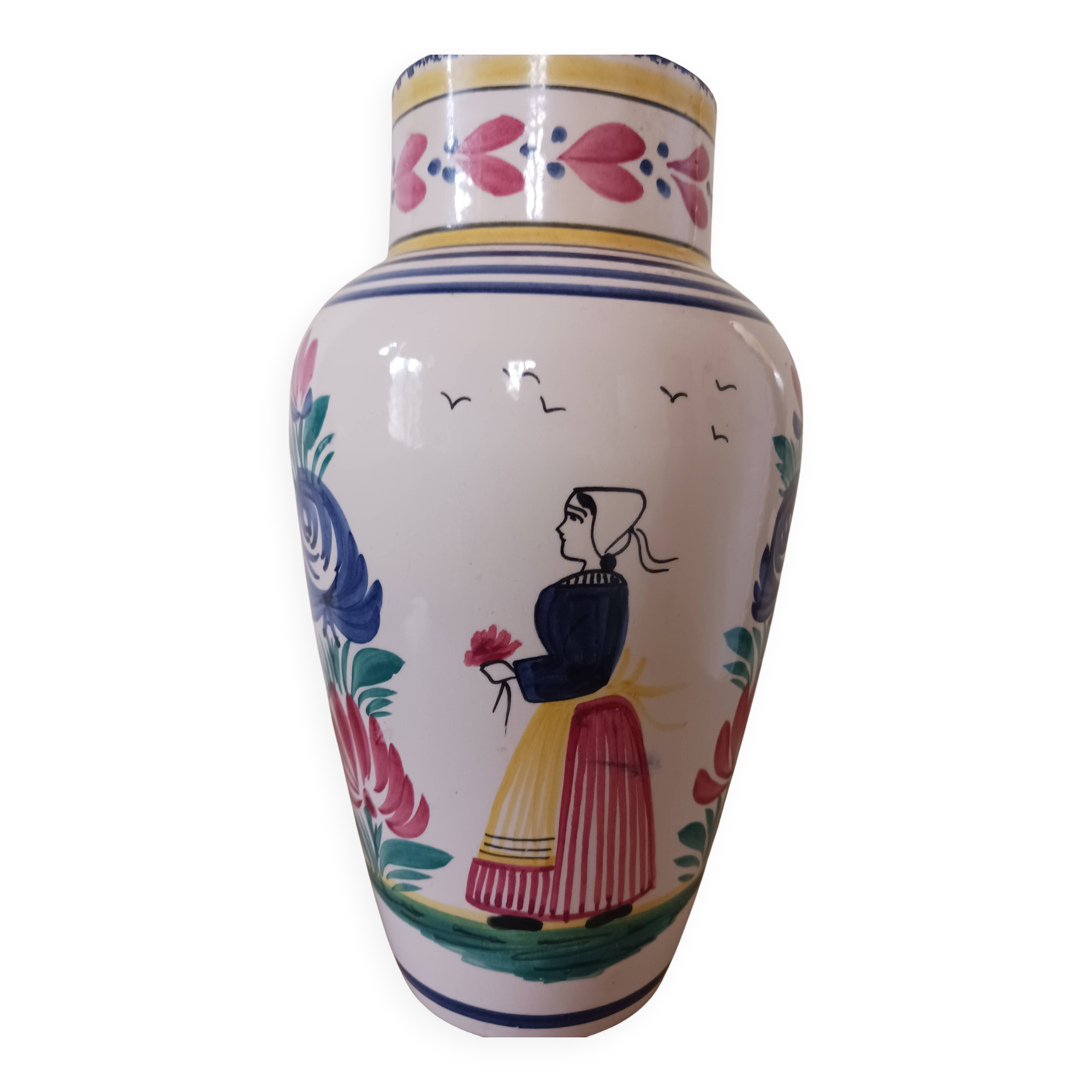 Antique Henriot Quimper vase