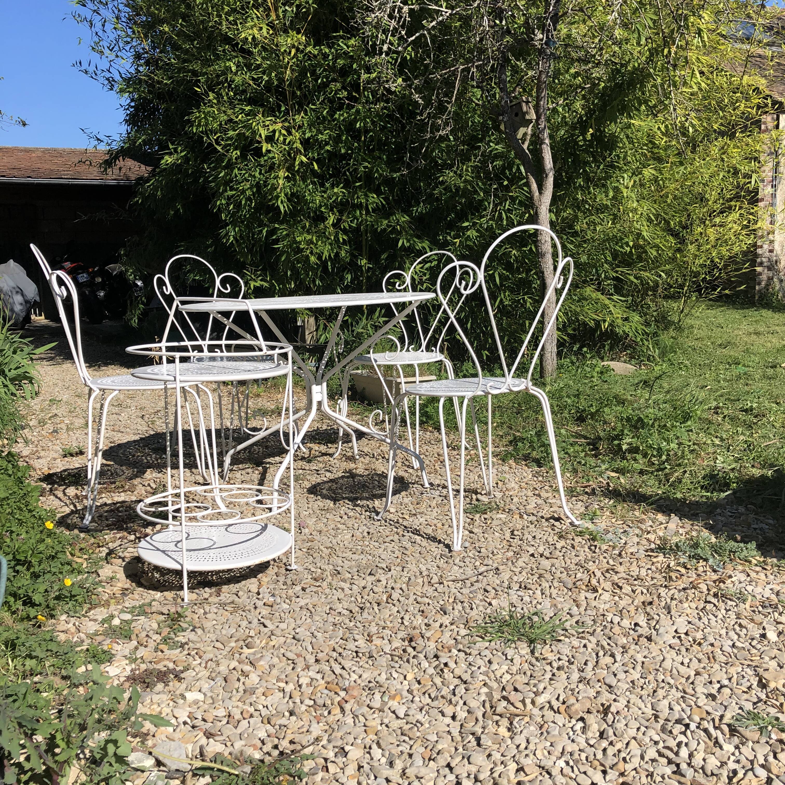 Wrought iron garden furniture